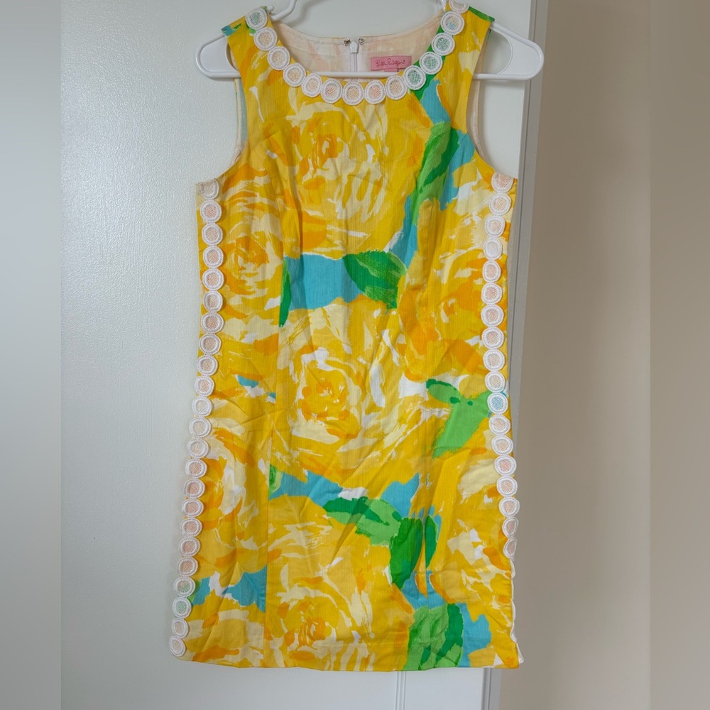 Lilly Pulitzer Yellow Floral Shift Dress